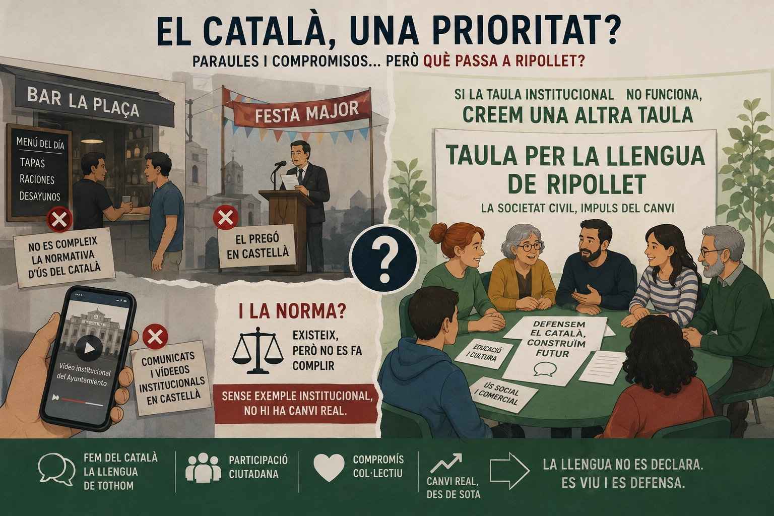 El pacte per la llengua: la llengua no es declara, es viu i es defensa